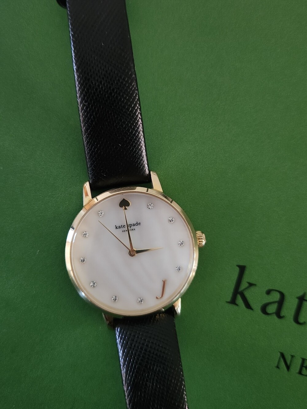 Kate Spade "J" Black & Gold Watch - Picture 4 of 5